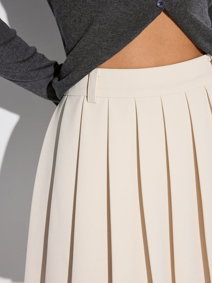 Mid-Waist Pleated Mini Skirt