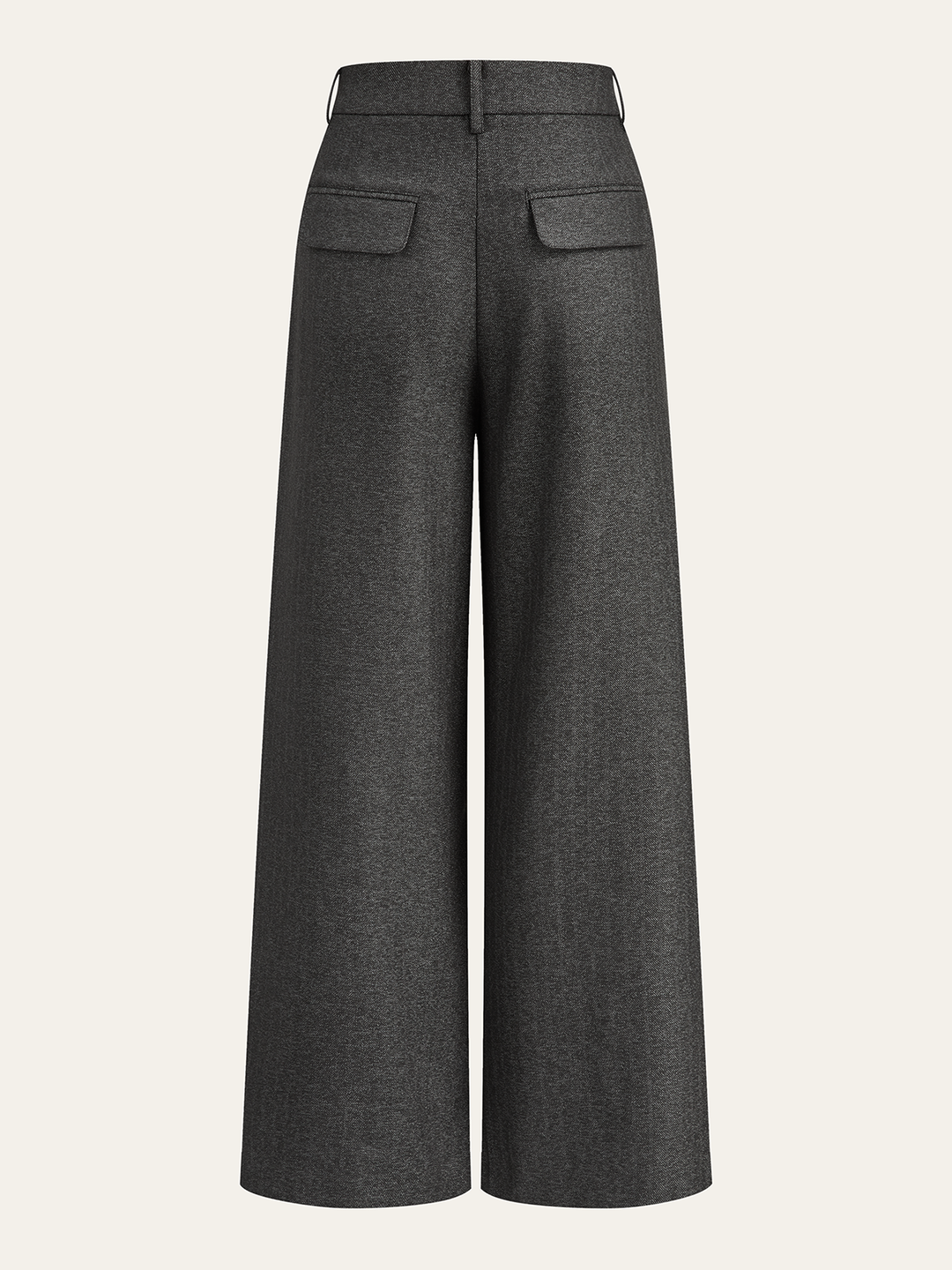 High-Waisted Button-Front Wide-Leg Pants