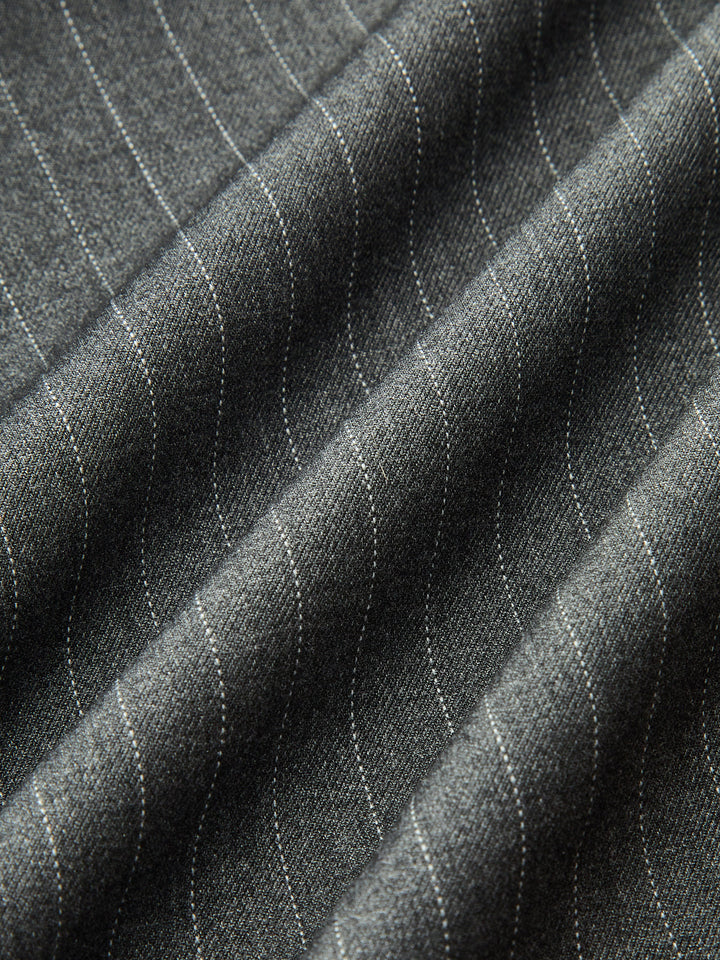 Contrast Ruffle Waistband Pinstripe Pants