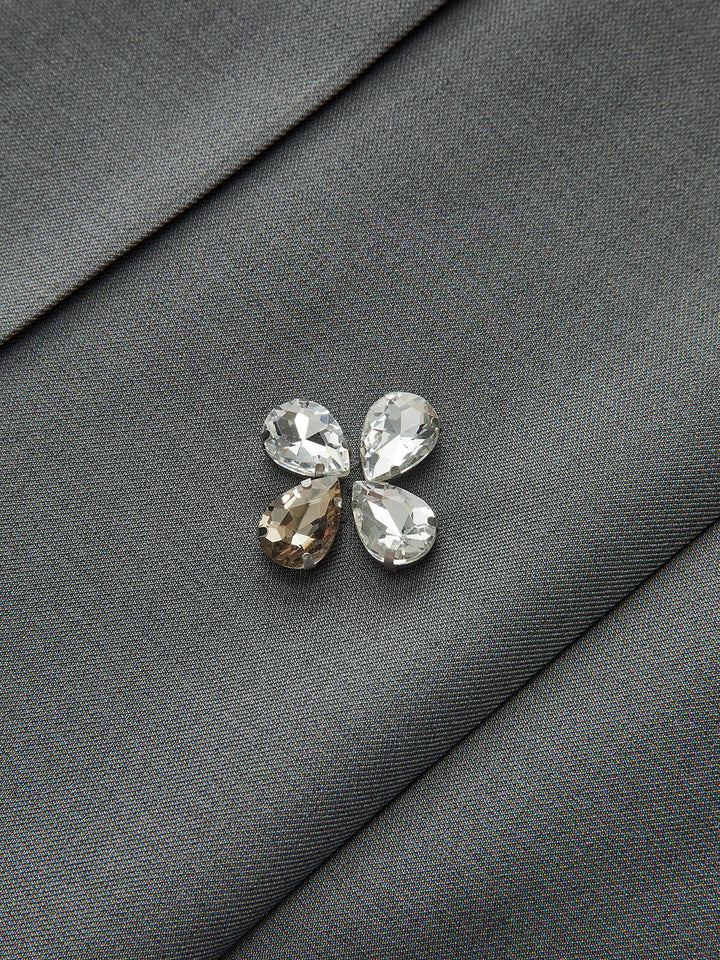 A-Line Floral Rhinestone Mini Skirt