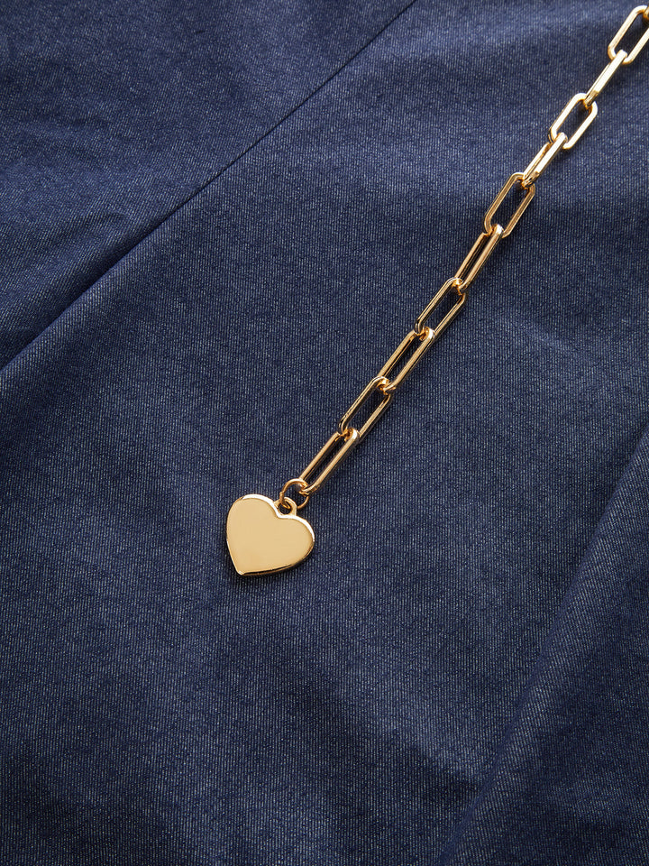 Wide-Leg Chain Jeans Pants