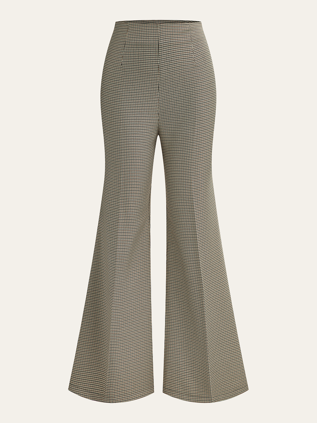 High-Waisted Houndstooth Flare Pants