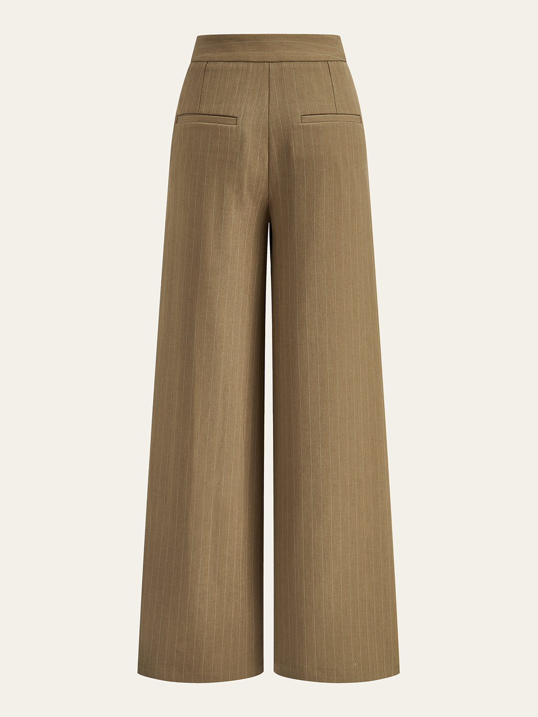 Pleated Pinstriped Wide-Leg Pants