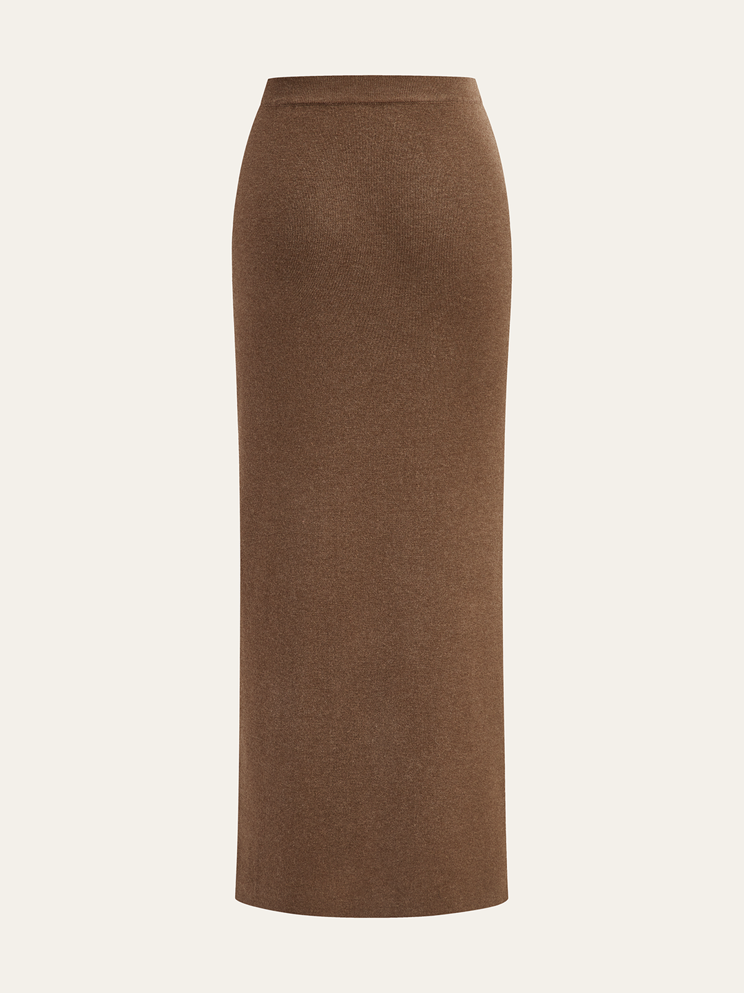 Ruched Side Button Wool Blend Sweater Skirt