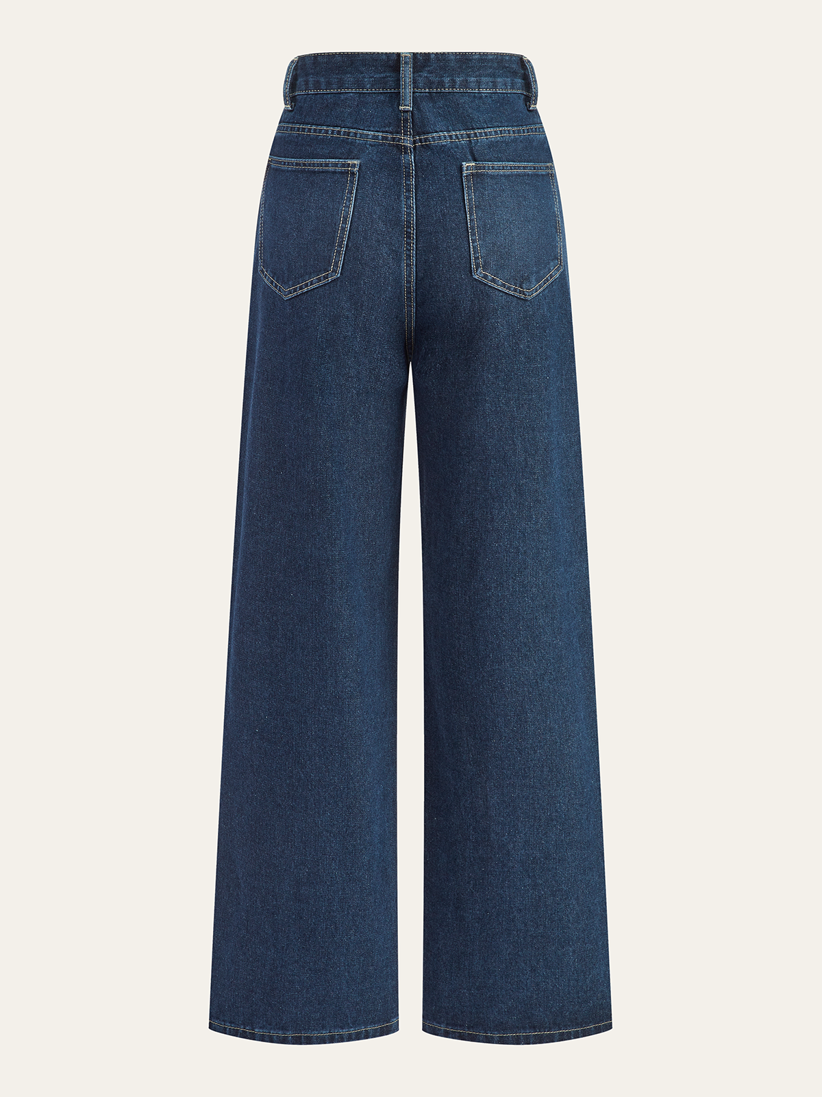 Mid-Waisted Wide-Leg Denim Pants