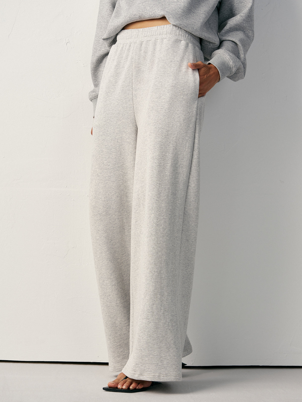 Cotton Blend Straight-Leg Sweatpants