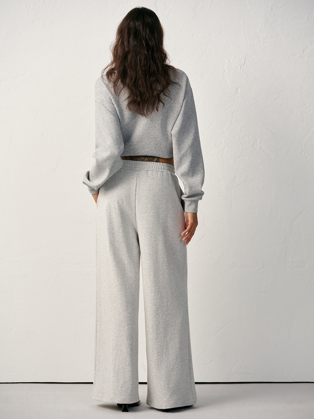 Cotton Blend Straight-Leg Sweatpants