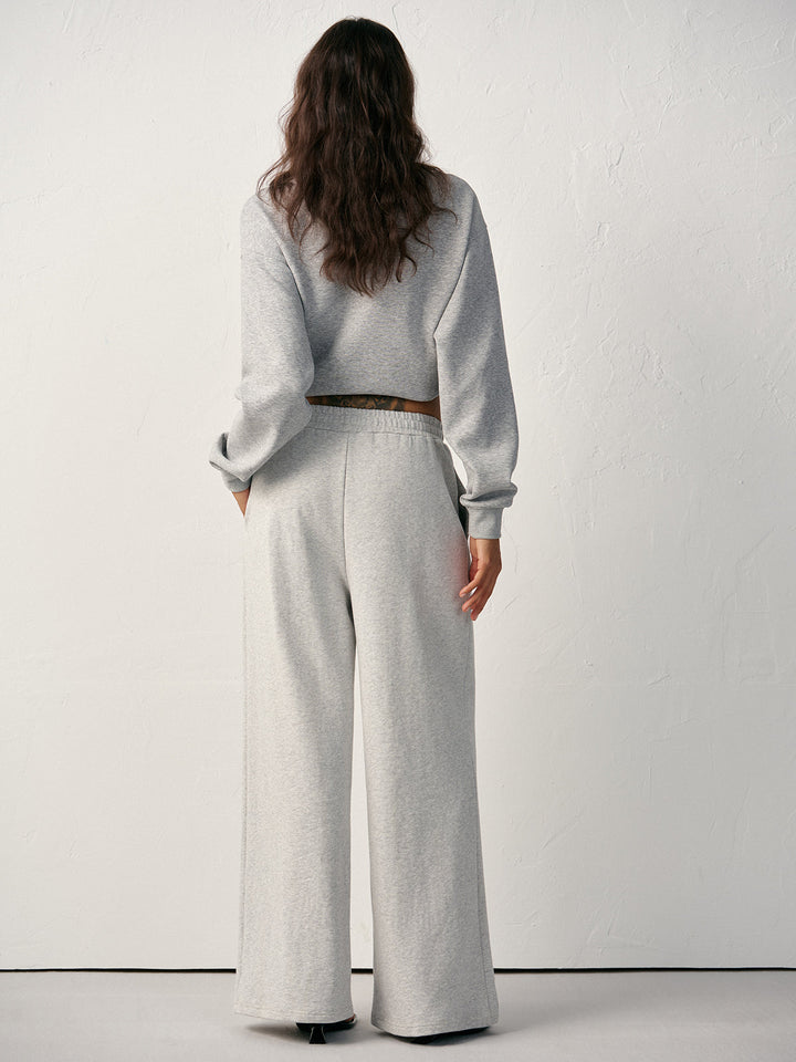 Cotton Blend Straight-Leg Sweatpants