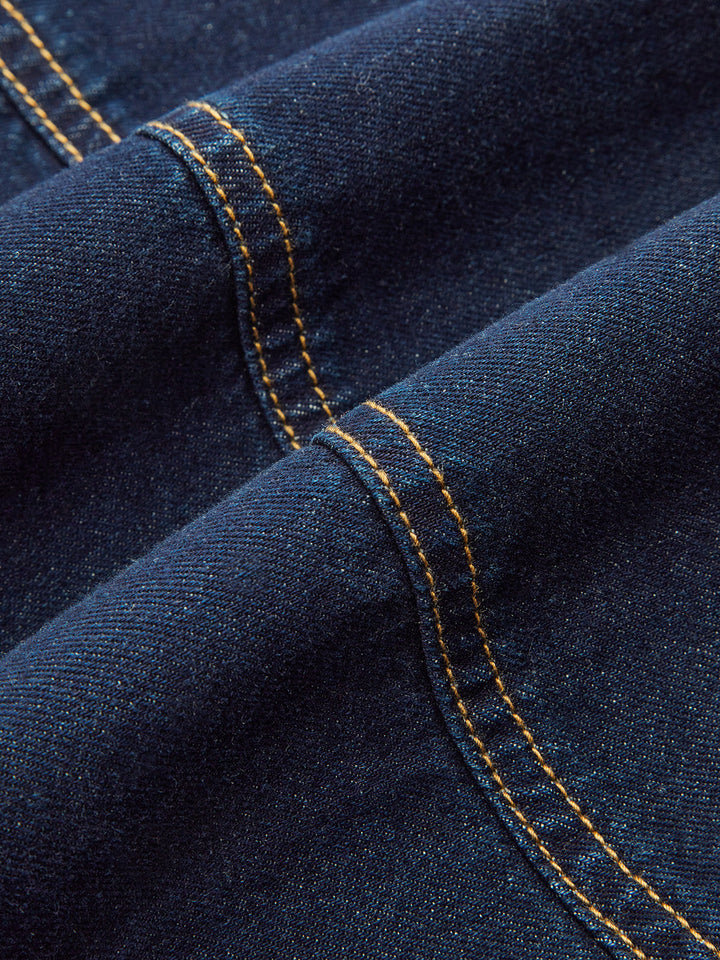 Denim High-Waist Flared Skirt