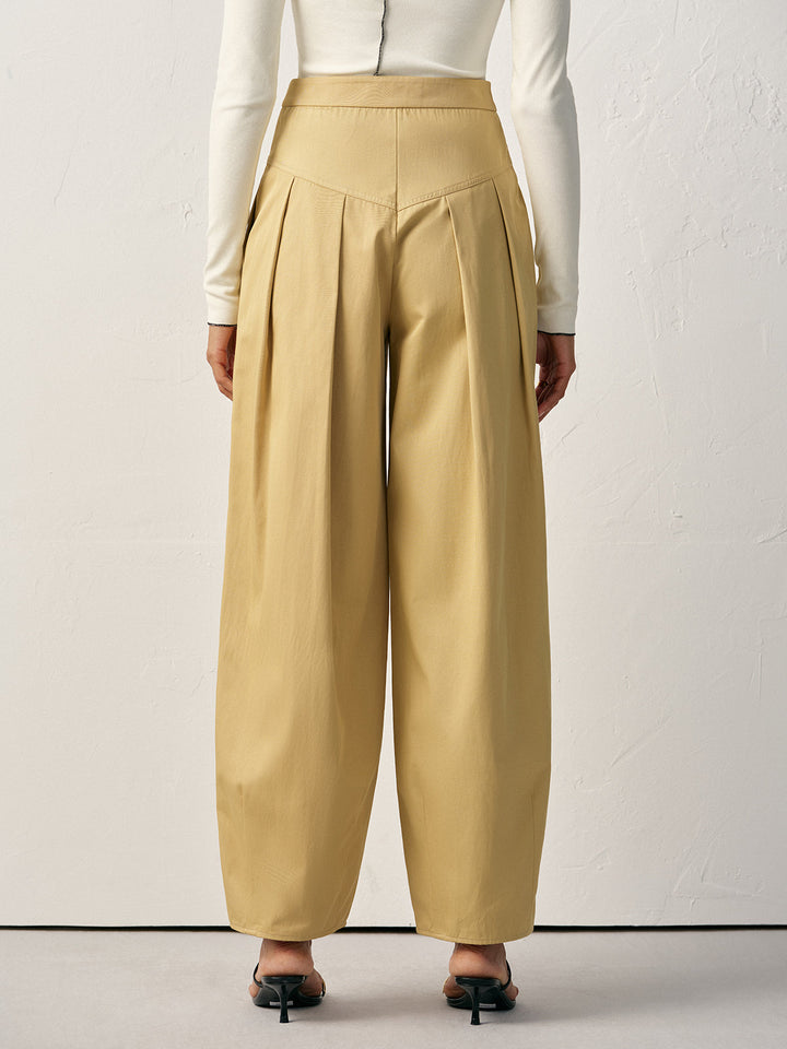 High-Waisted Pleated Wide-Leg Pants