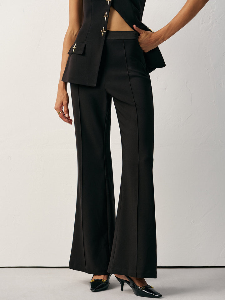 Mid-Waist Flared Pants