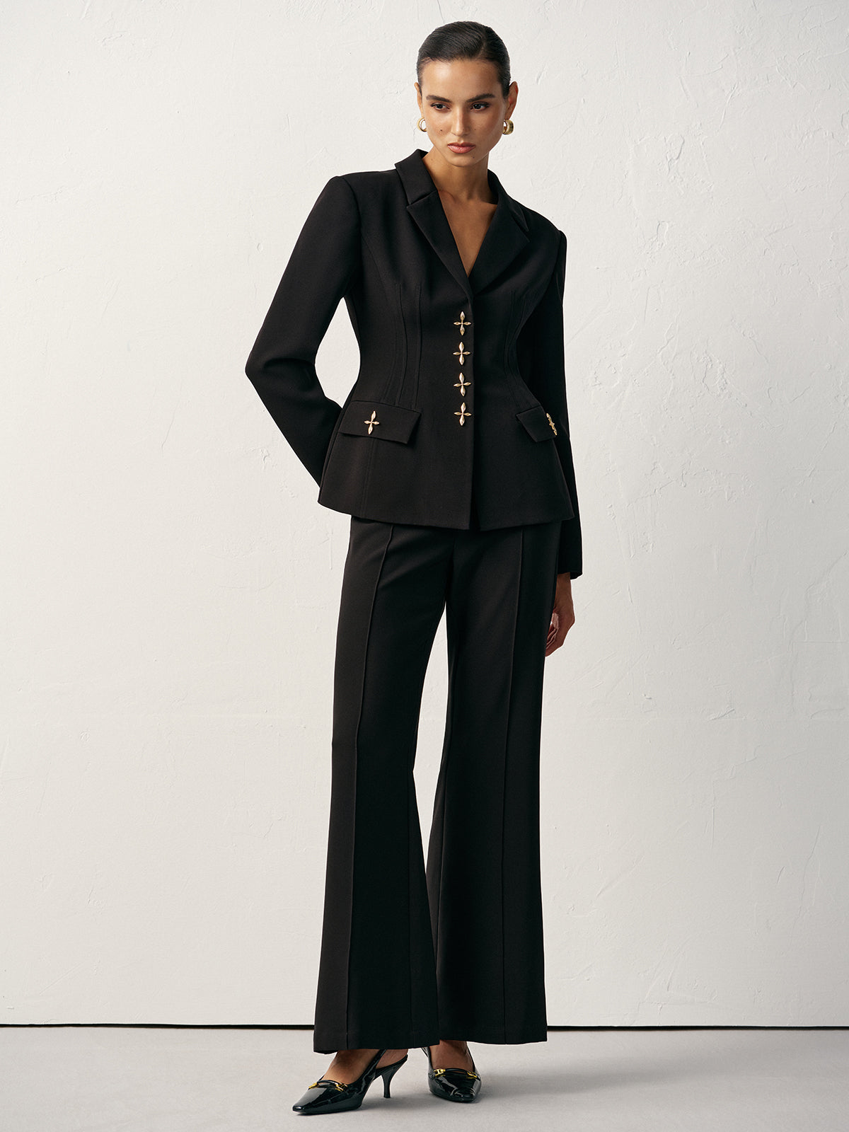 Mid-Waist Flared Pants