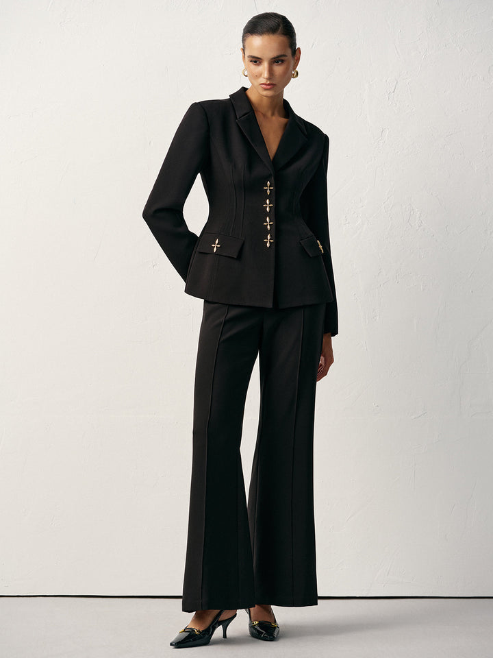 Mid-Waist Flared Pants