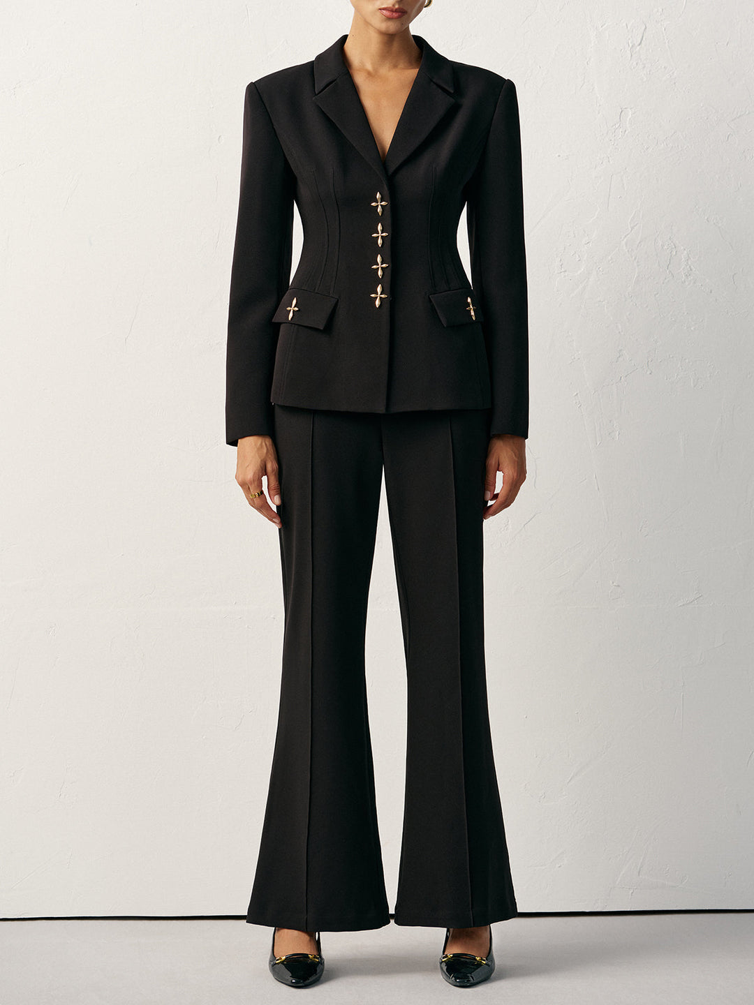 Mid-Waist Flared Pants