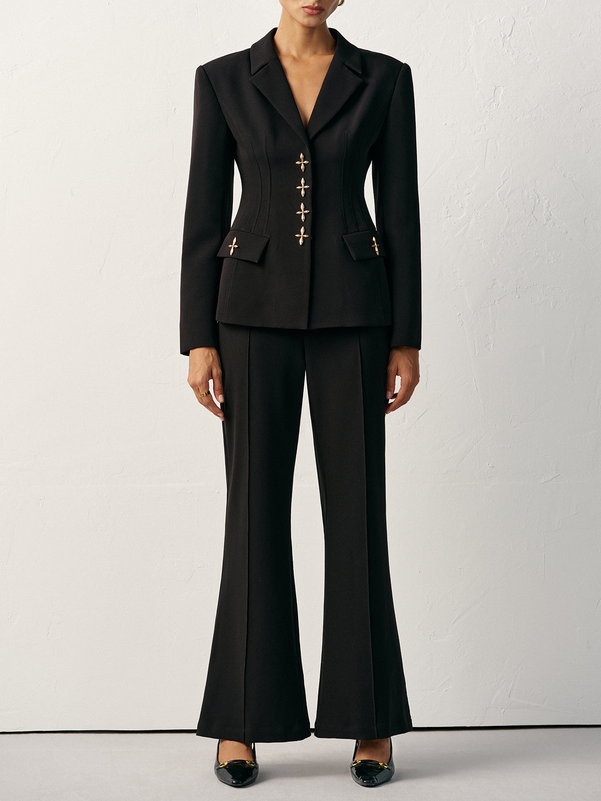 Mid-Waist Flared Pants