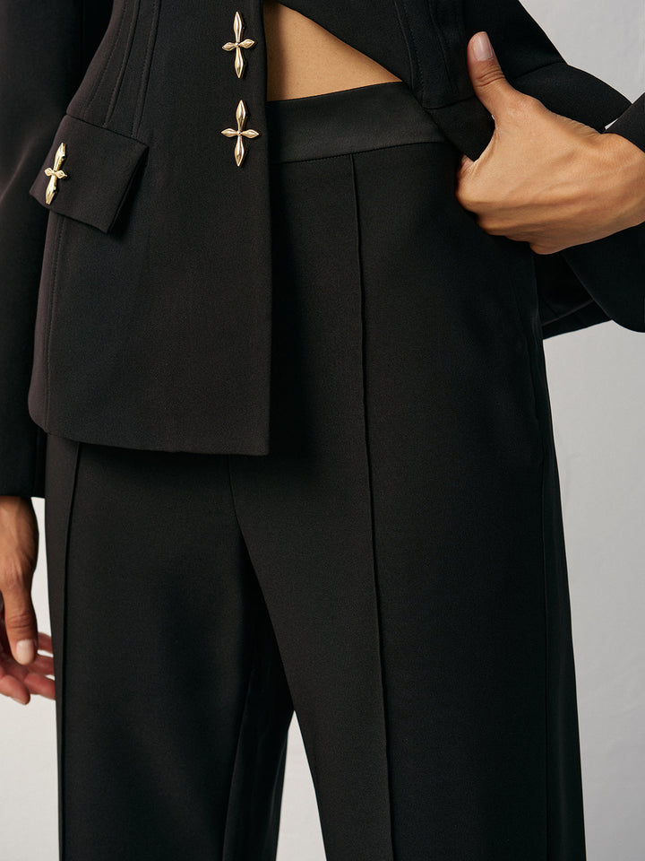 Mid-Waist Flared Pants