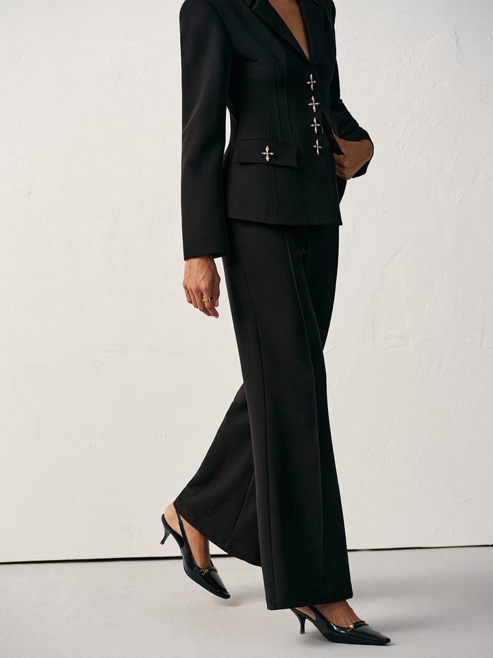 Mid-Waist Flared Pants