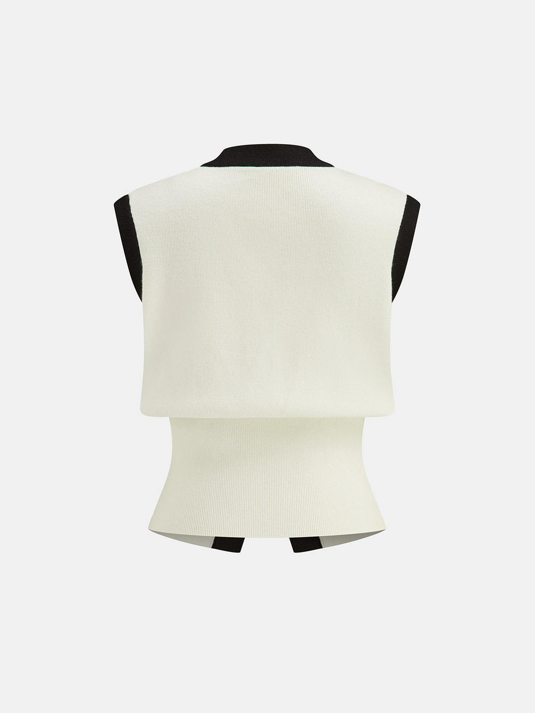 Contrast Trim Knit Vest and Midi Skirt Set