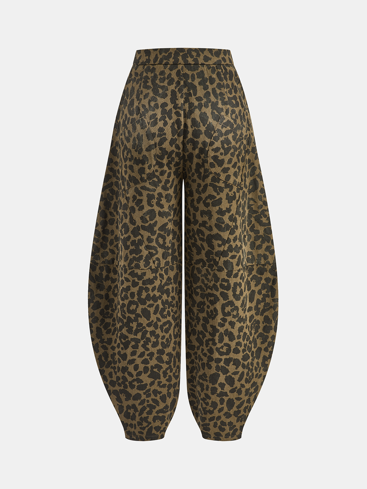 Leopard Print Cotton Balloon Pants