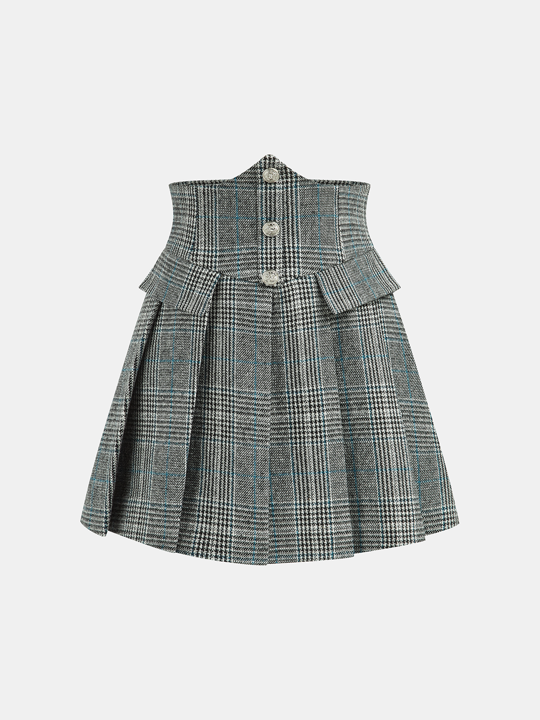 Plaid Pleated High-Waist Mini Skirt
