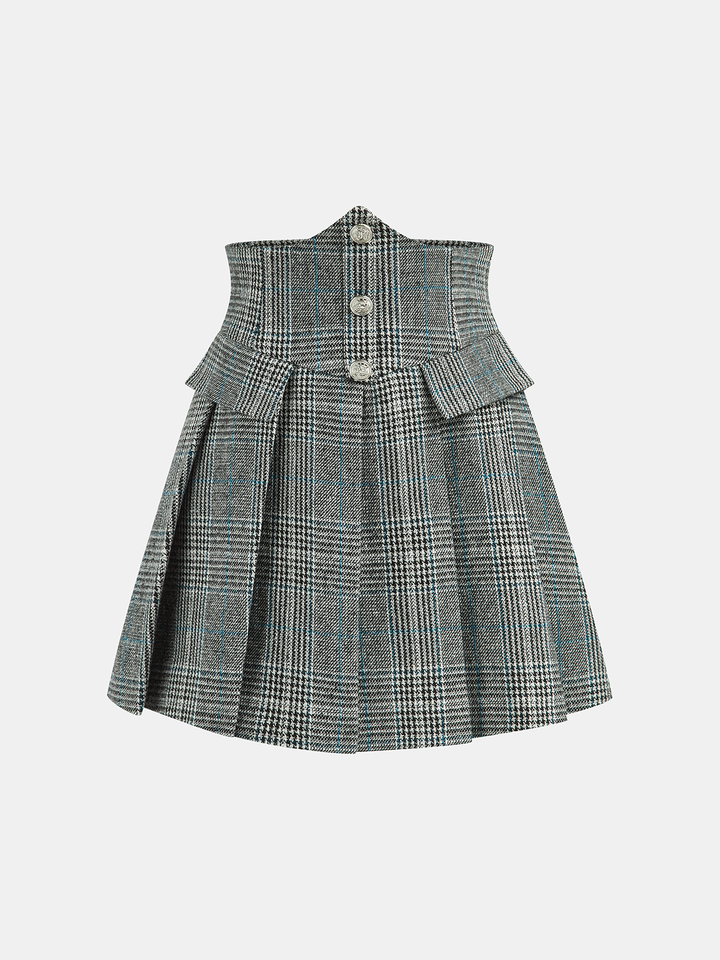 Plaid Pleated High-Waist Mini Skirt