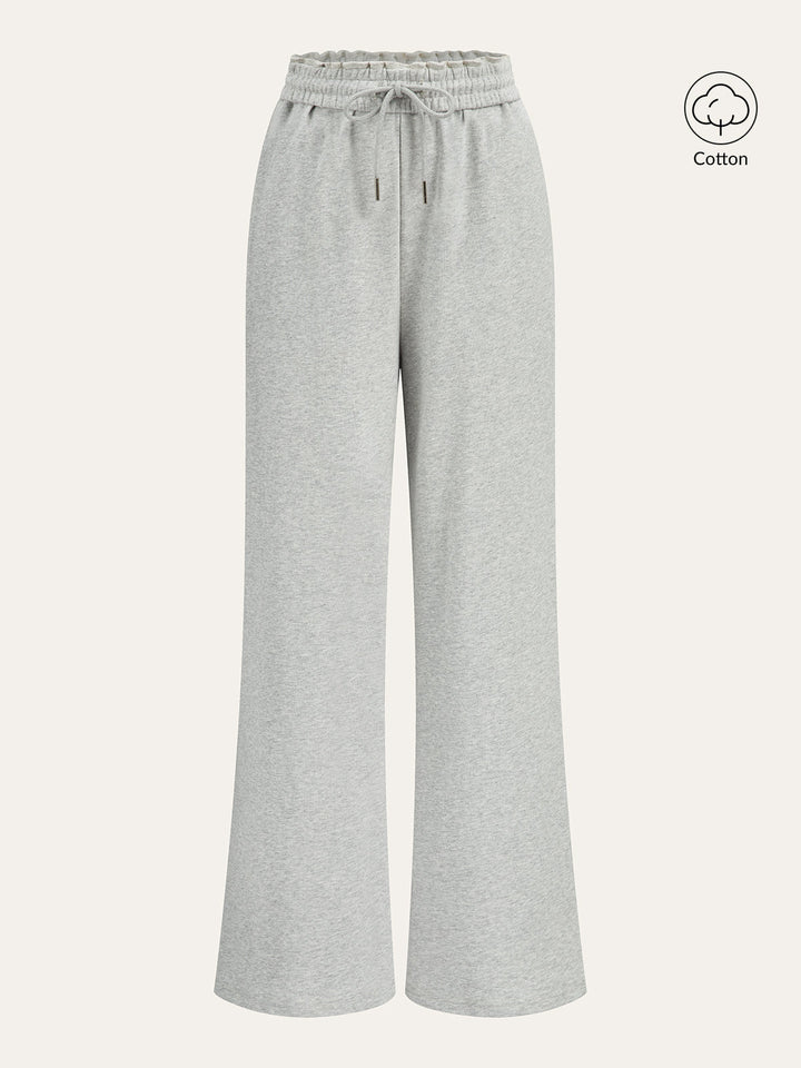 Cotton Blend Straight-Leg Sweatpants