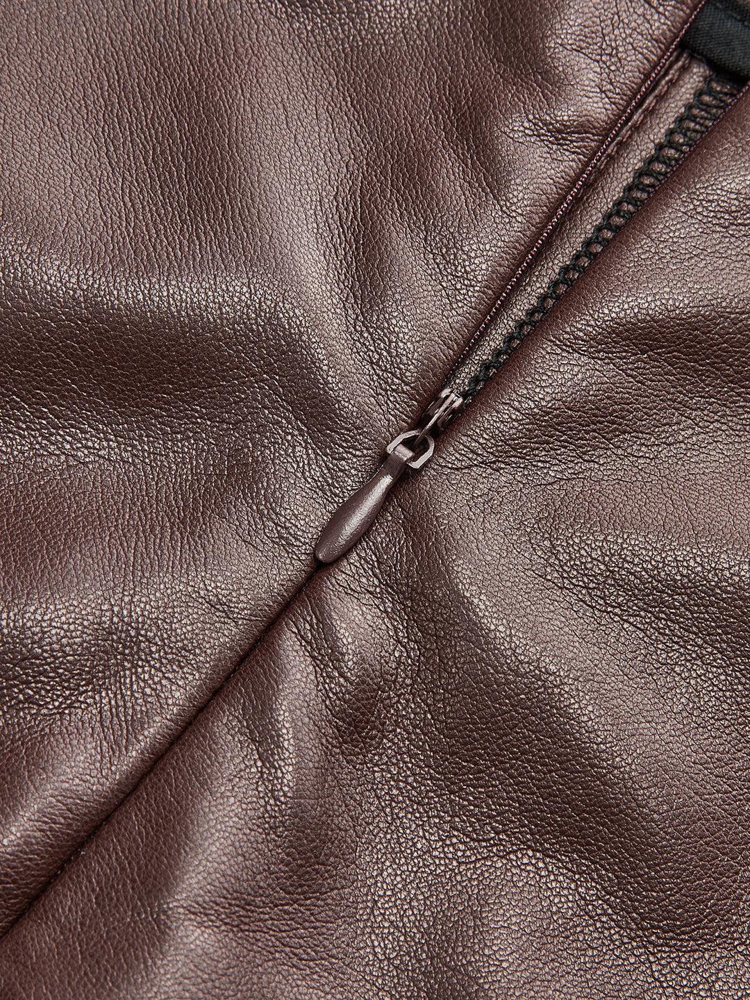 PU A-Line Mid-Waist Skirt