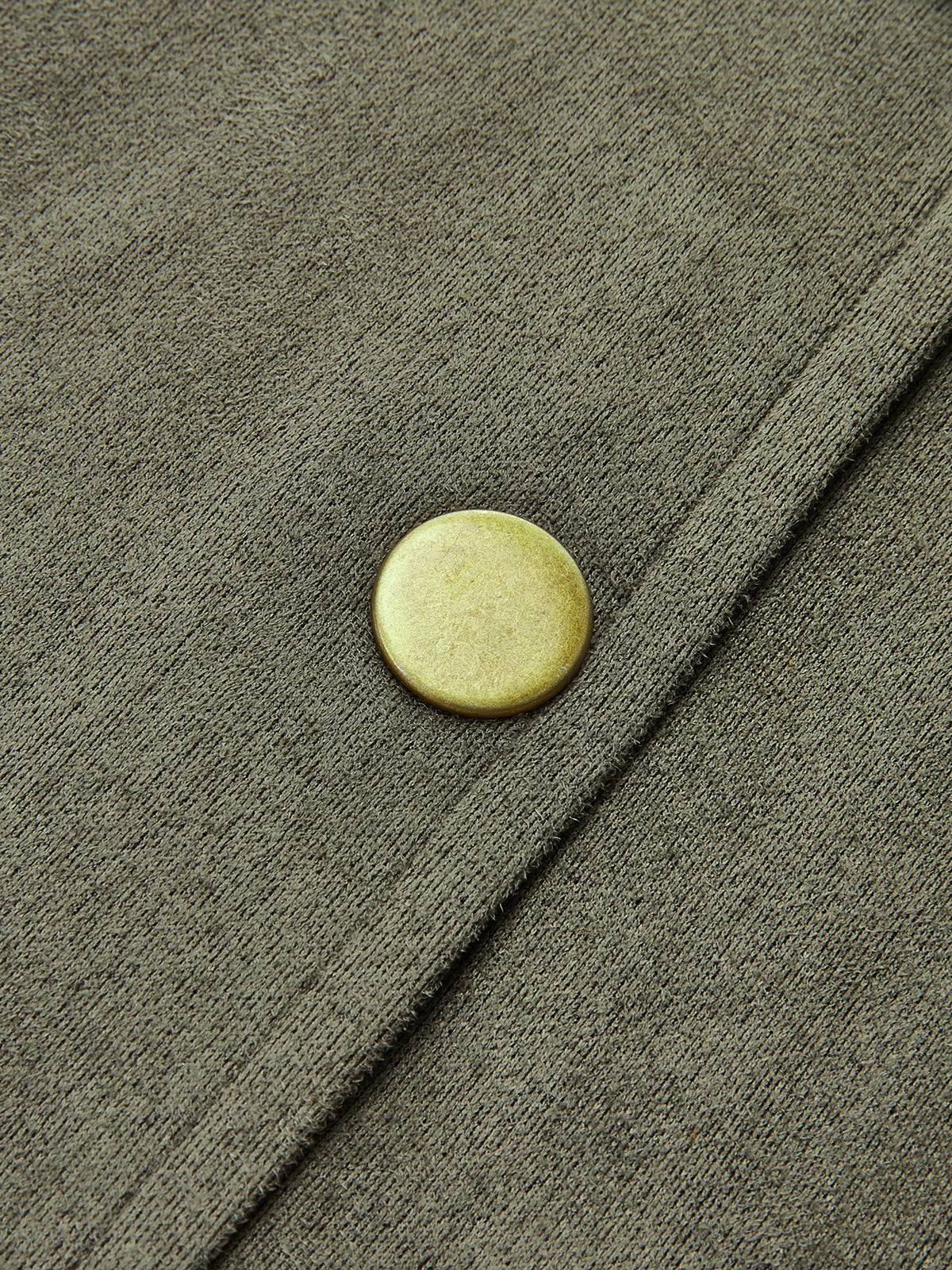 High-Waist Button Front Suede Effect Mini Skirt