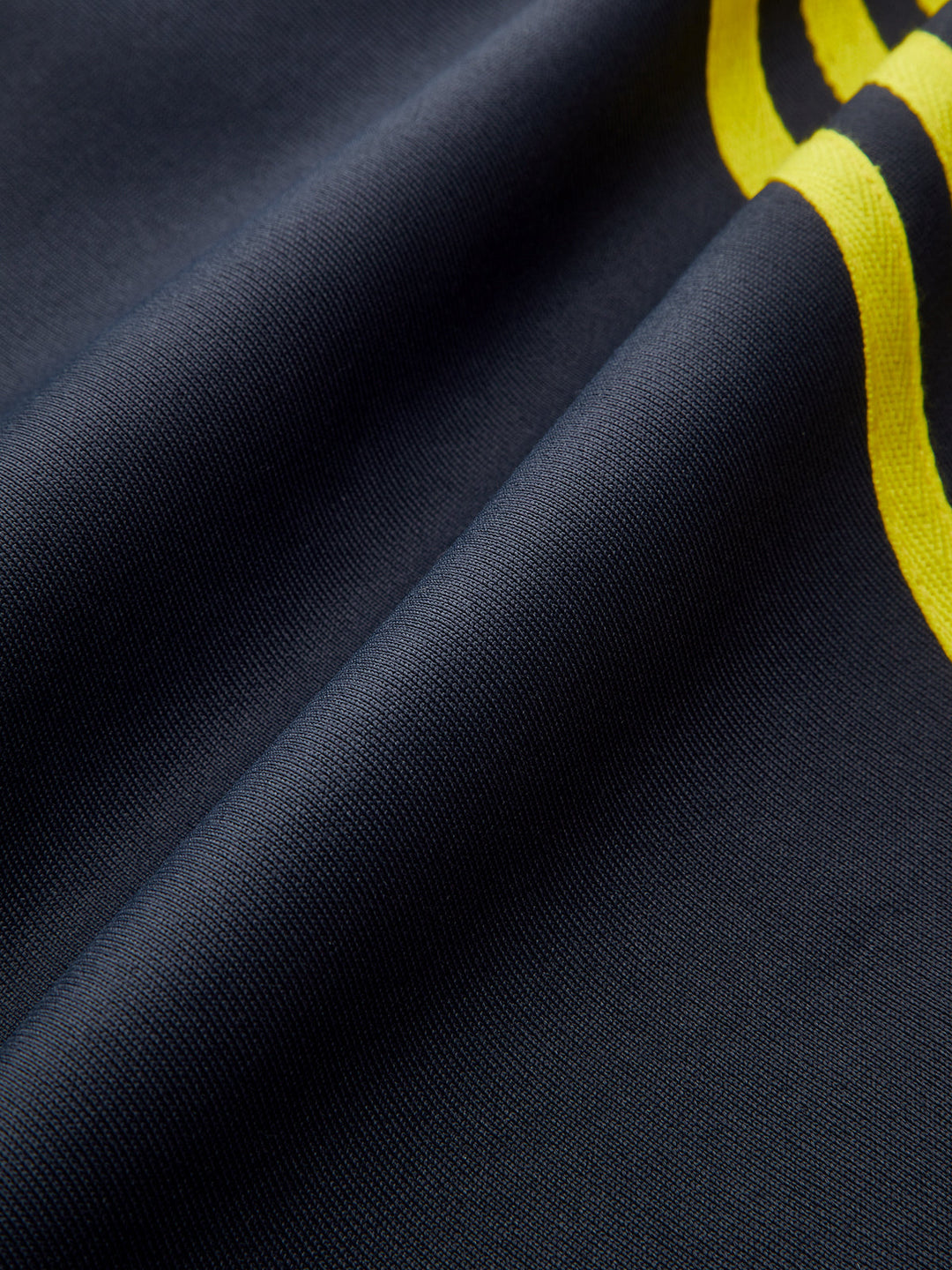 Striped Drawstring Curved-Leg Sweatpants