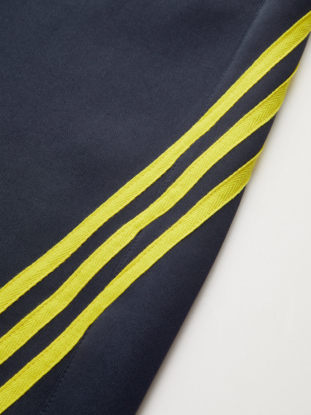 Striped Drawstring Curved-Leg Sweatpants