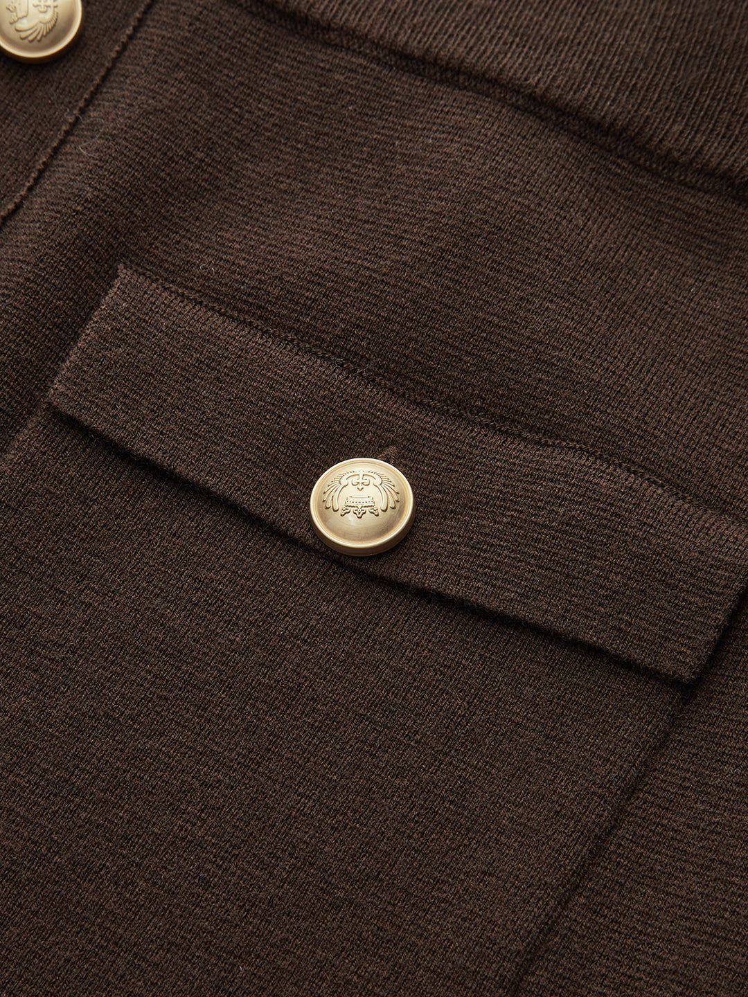 Wool Blend Metal Button Vest and Skirt Set