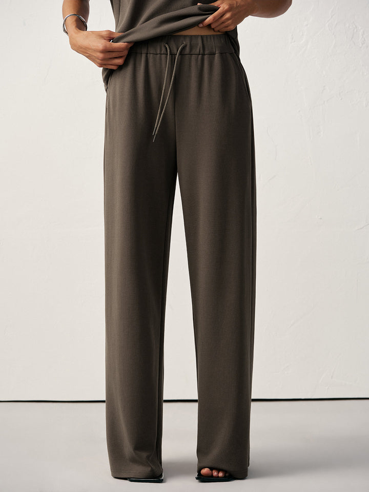 Mid-Waist Drawstring Sweatpants