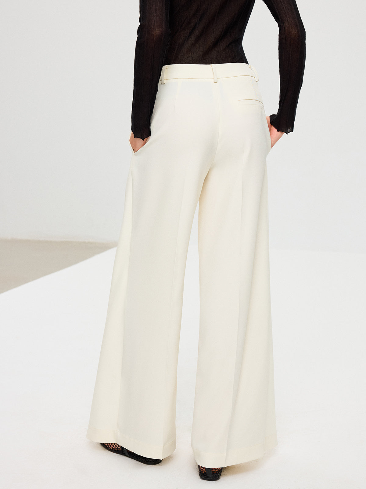 Double Waistband Layered Wide-Leg Pants