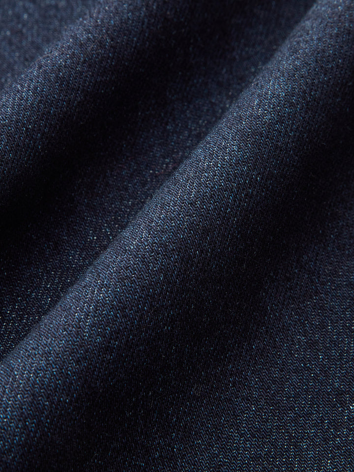 High-Waisted Double-Button Straight-Leg Denim Pants