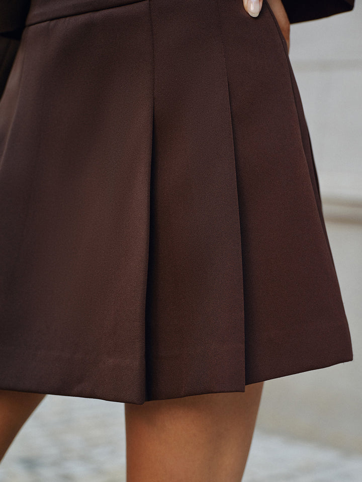 High-Waist Pleated Mini Skirt