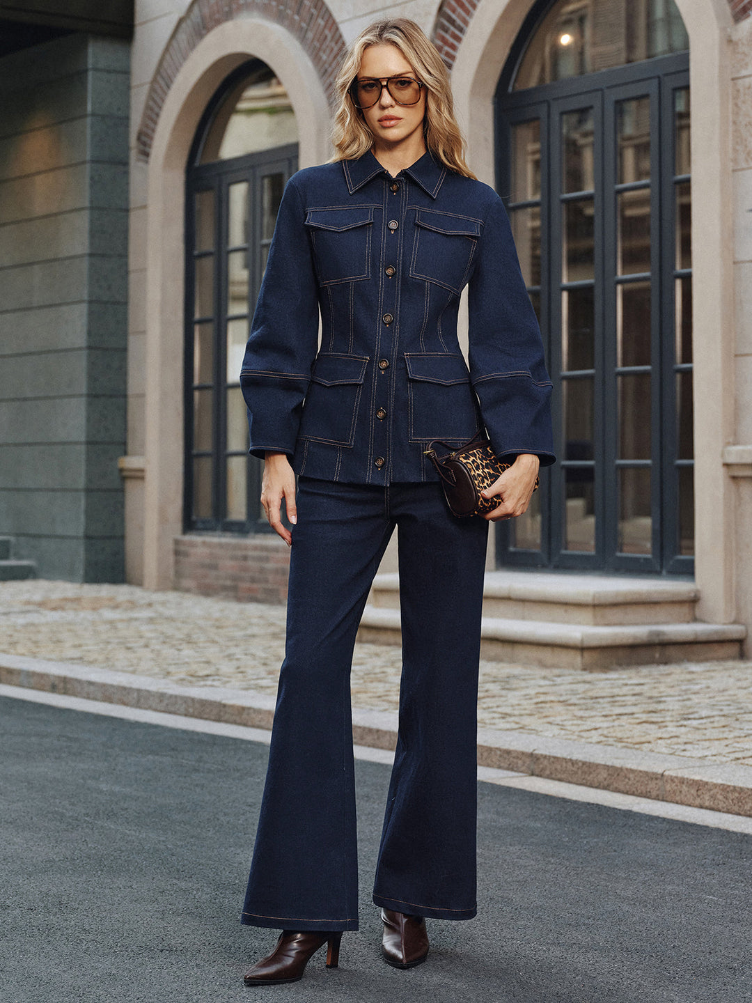 High-Waisted Straight-Leg Jeans