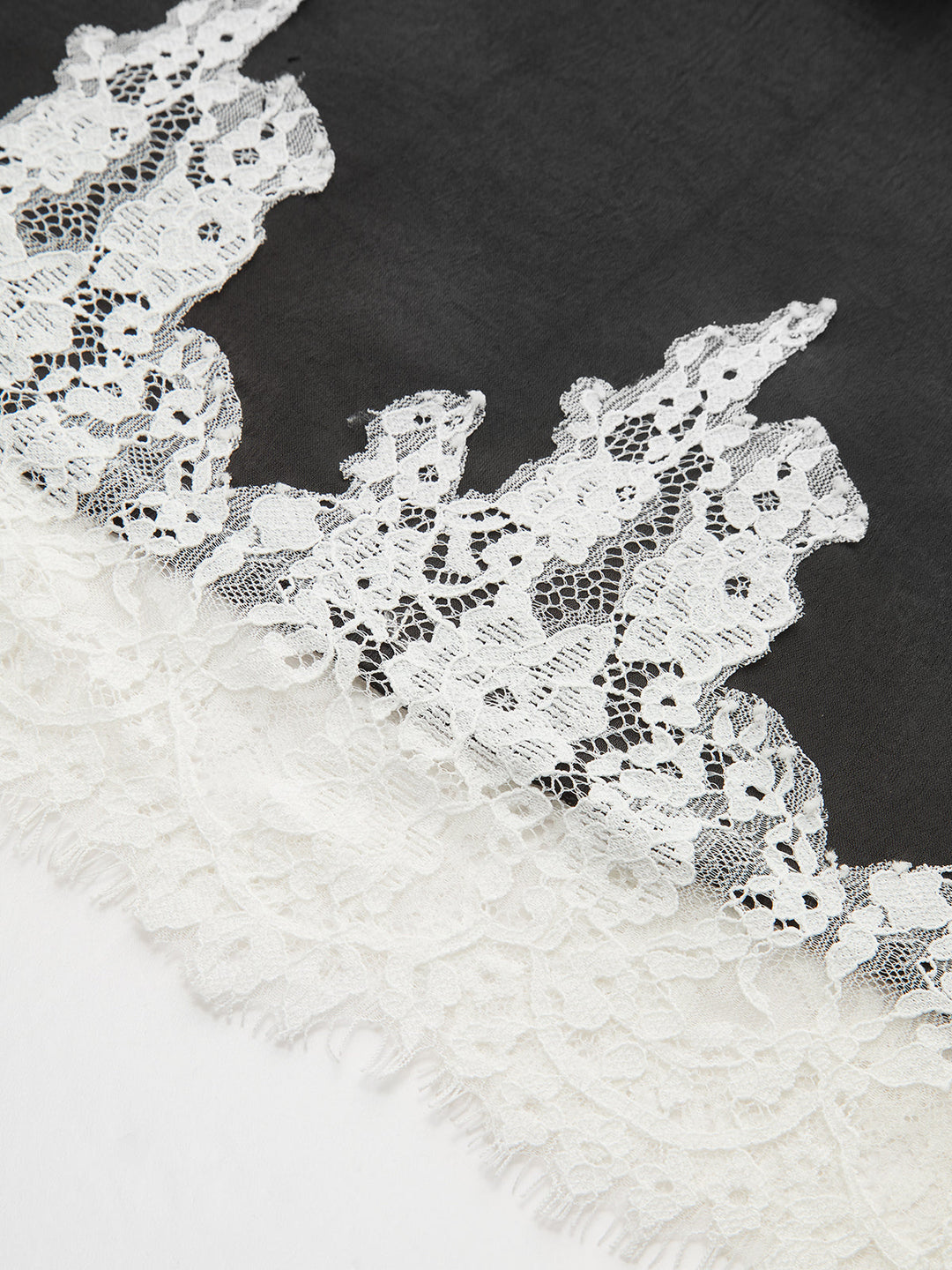 Lace Trim Satin Maxi Skirt