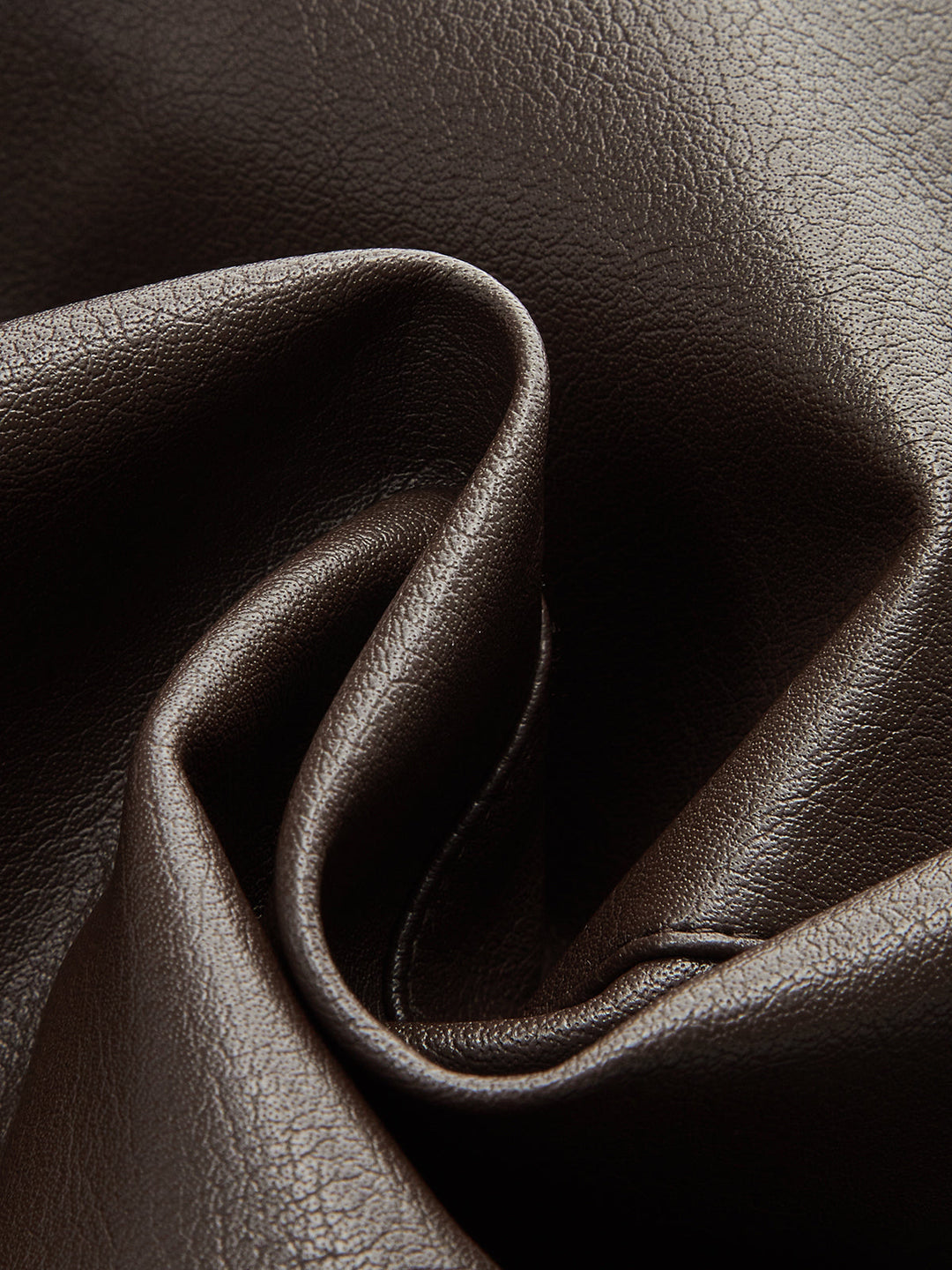 Seam Detail Faux Leather Flared Mini Skirt