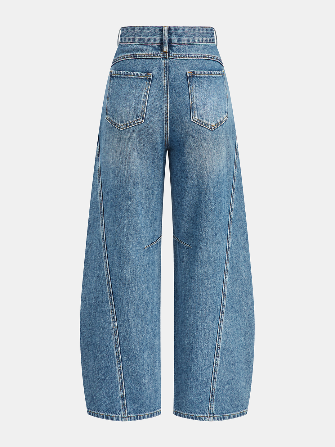 Denim Curved-Leg Jeans