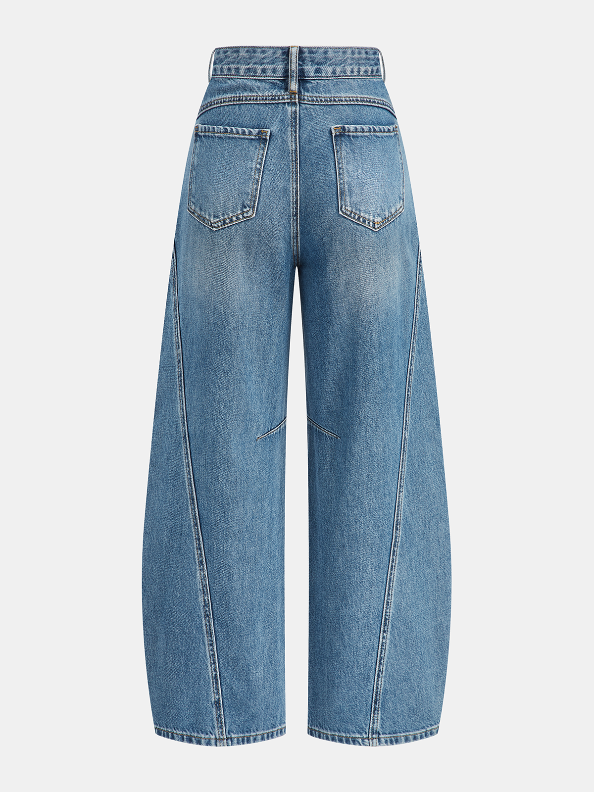 Denim Curved-Leg Jeans