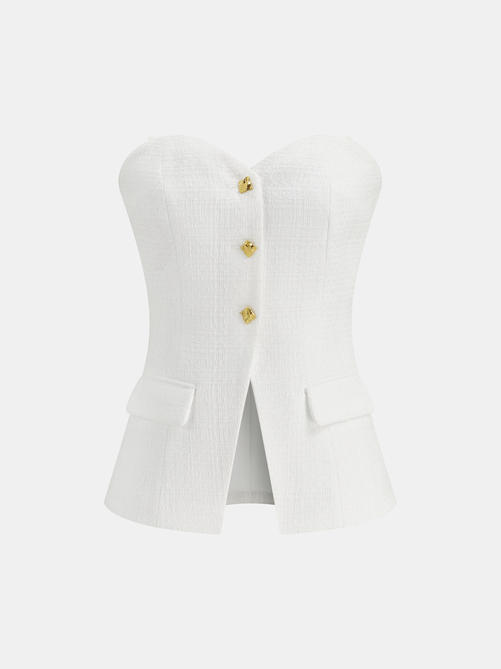 Tweed Strapless Top and Mini Skirt Set