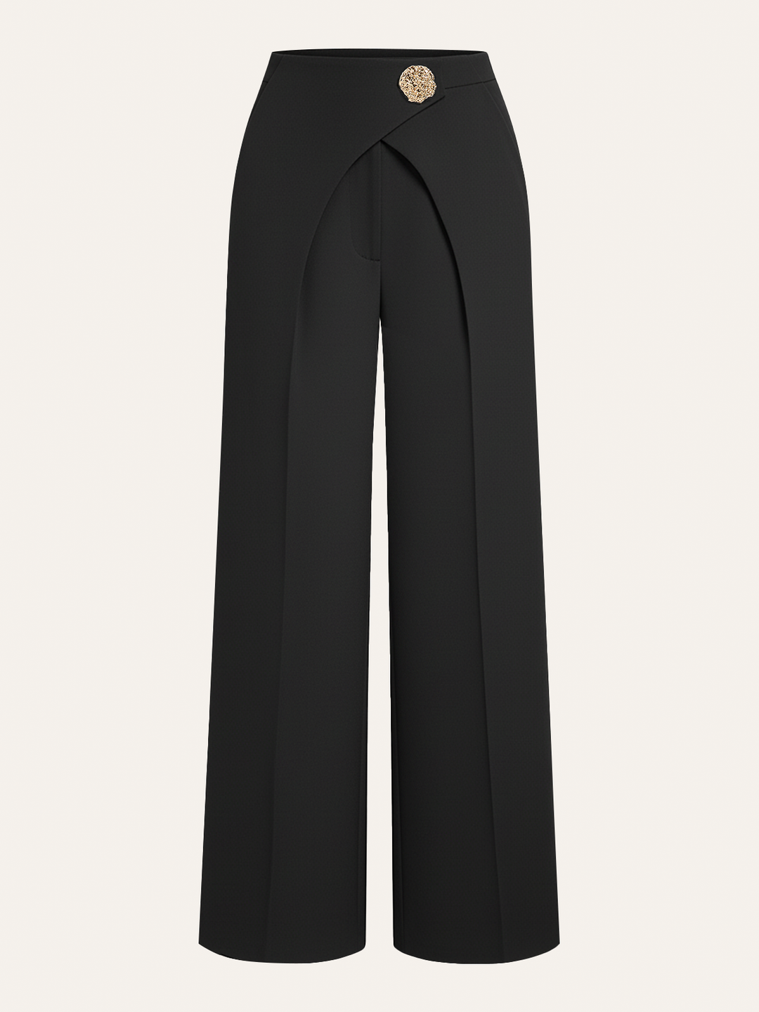 Metal Detail Straight-Leg Pants