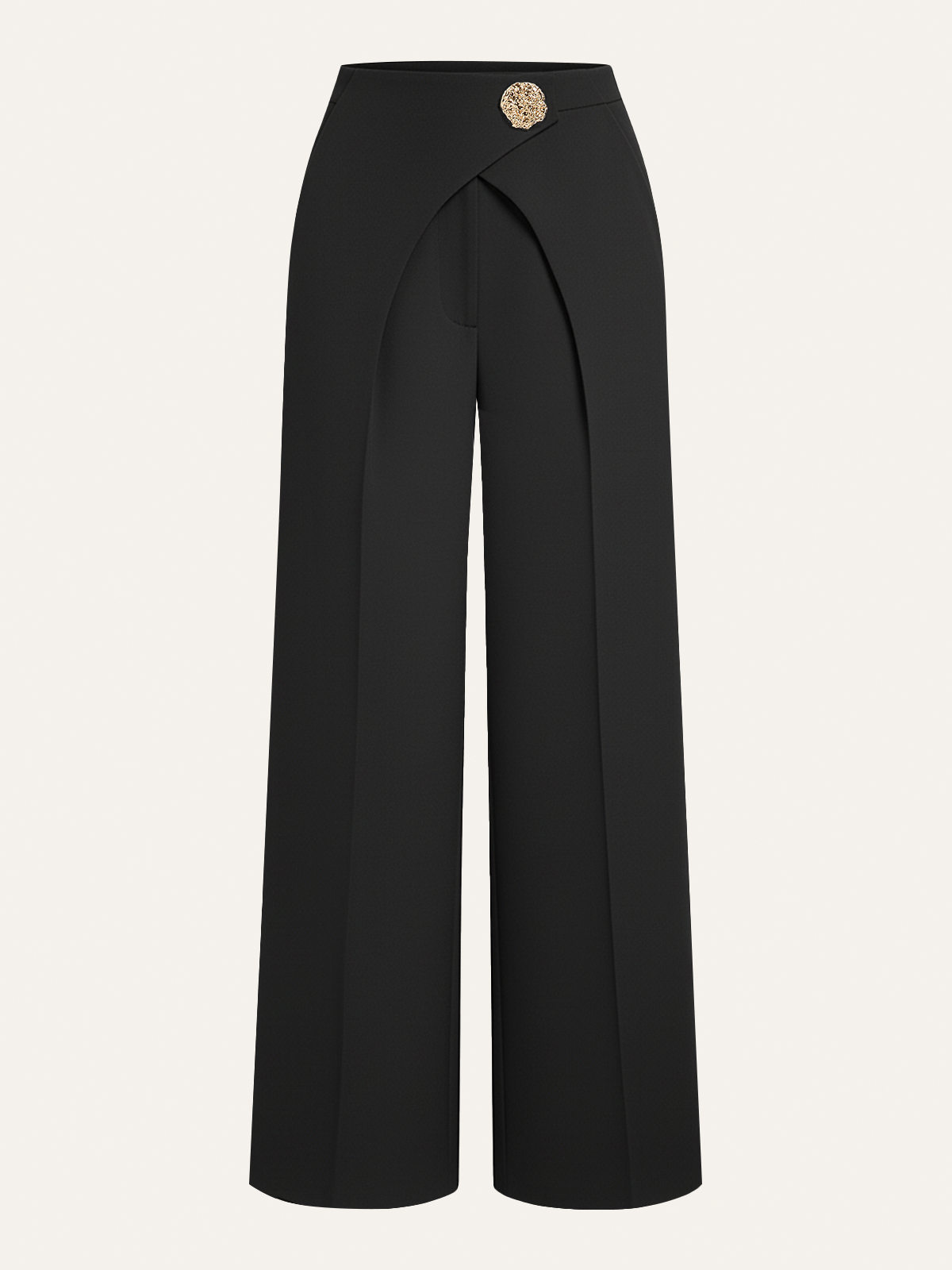 Metal Detail Straight-Leg Pants