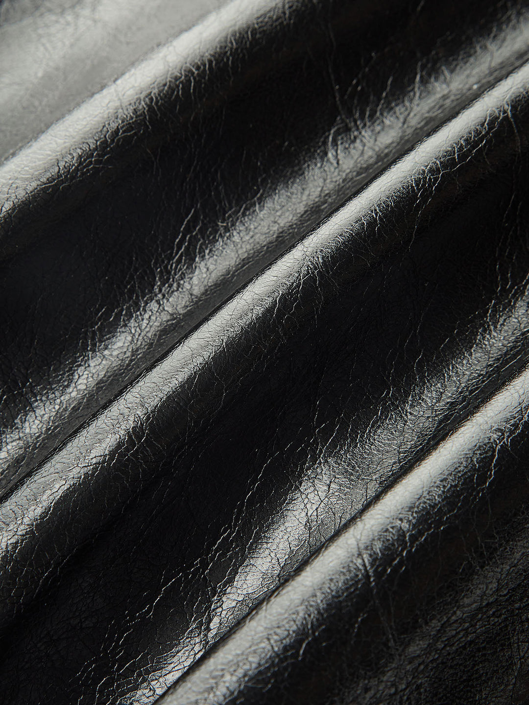 Contrast Pleated Faux Leather Mini Skirt