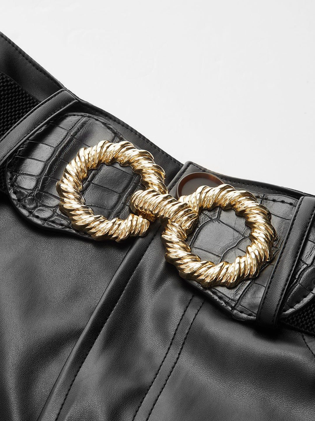 Belted Faux Leather Shorts