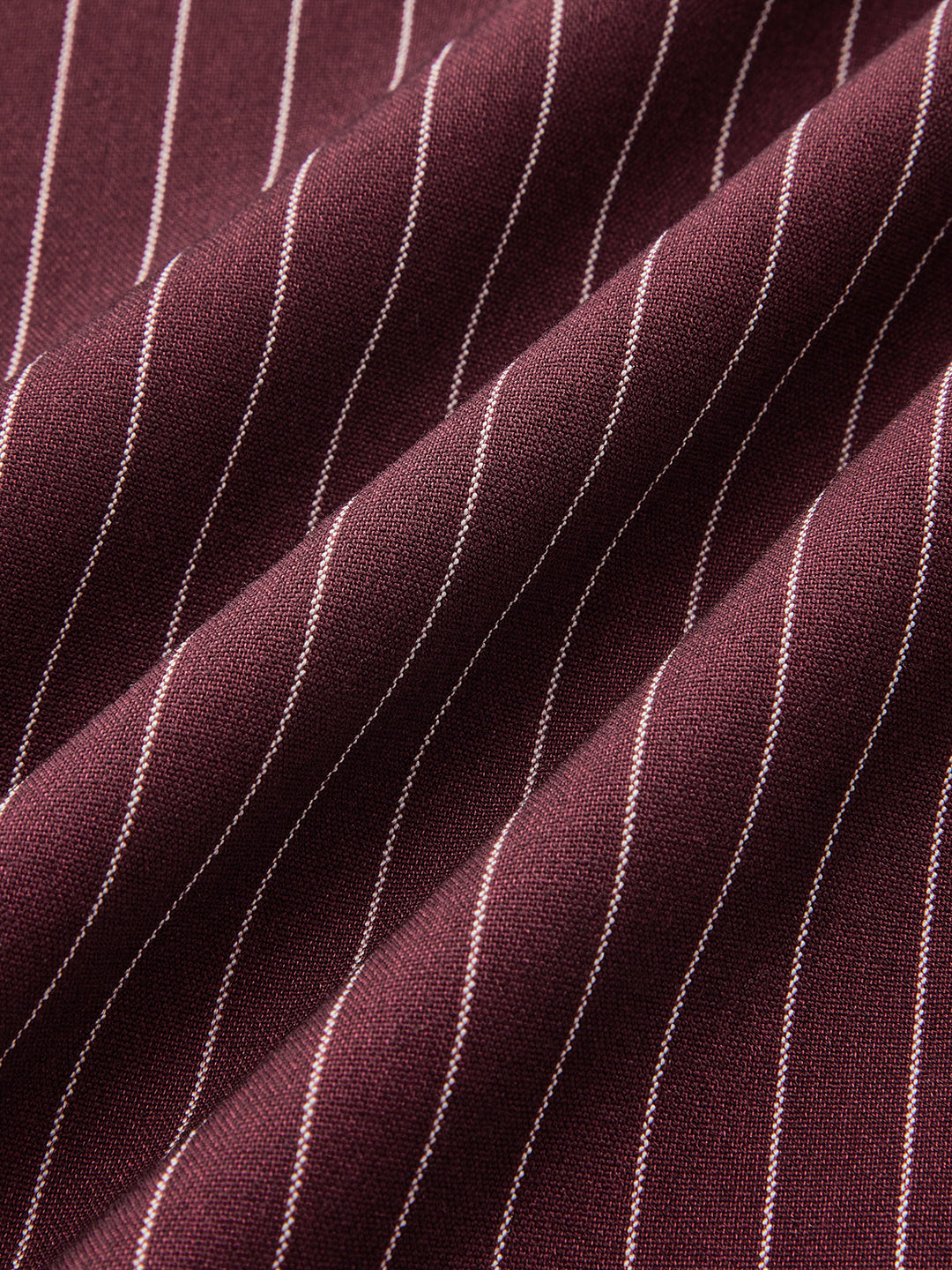 Asymmetric Waistband Pinstripe Wide-Leg Pants