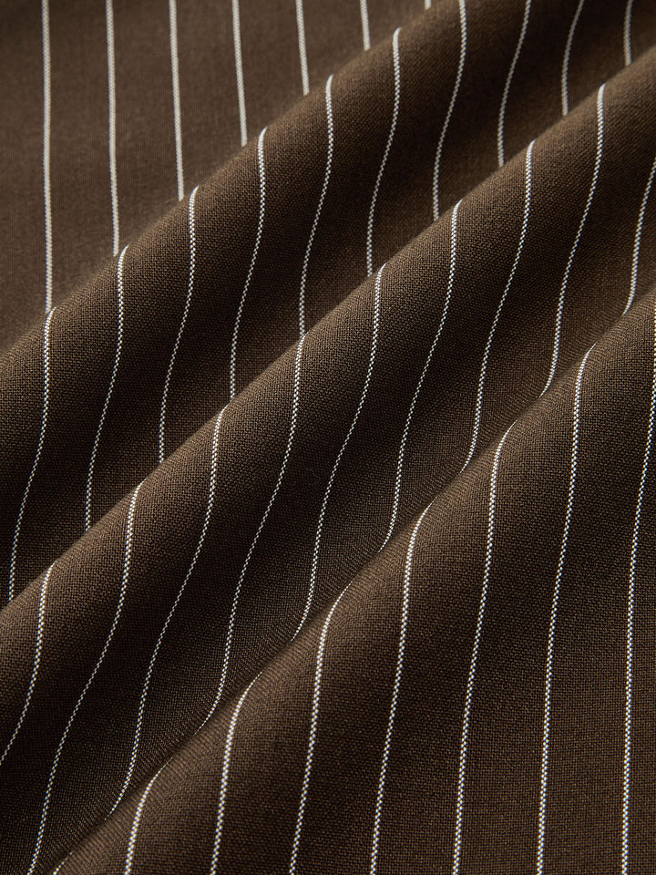 Belted Striped Smart Pants