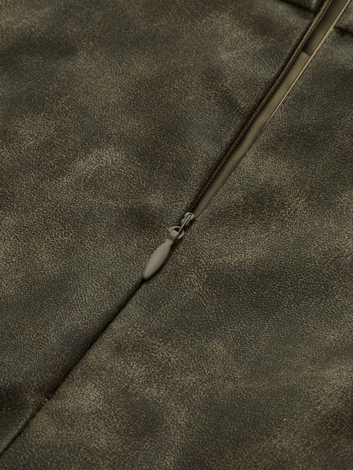 Faux Leather Pleated Shorts