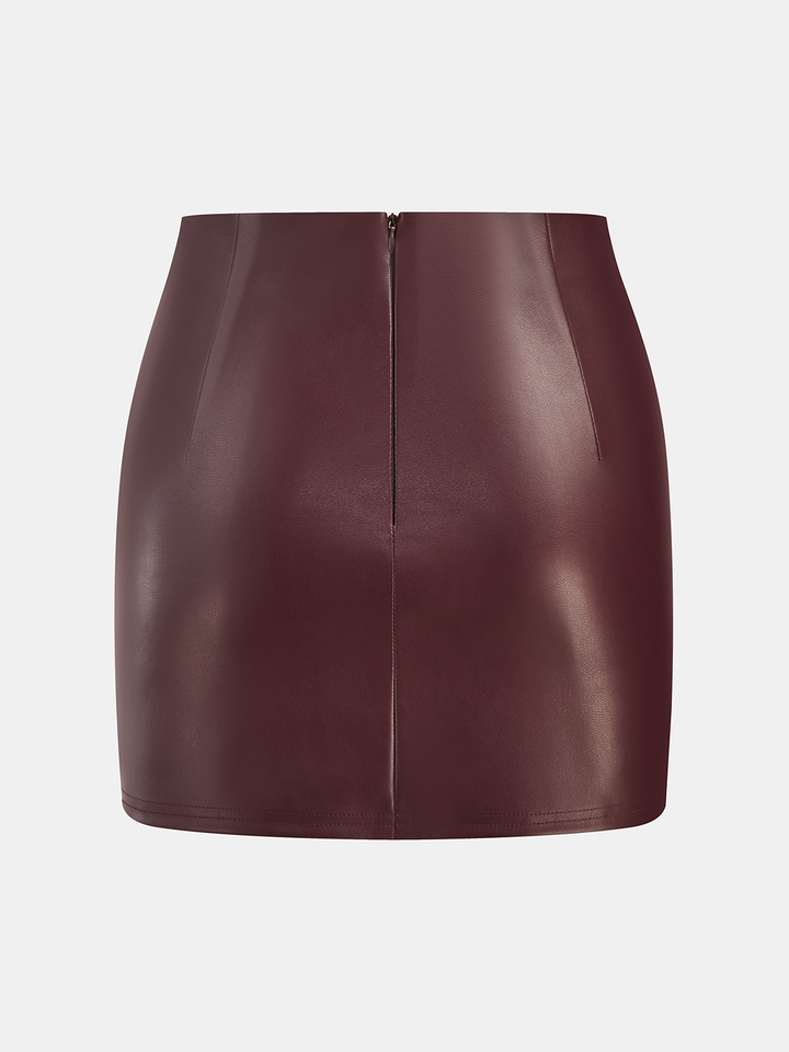 Twisted Lies Faux Leather Mini Skirt
