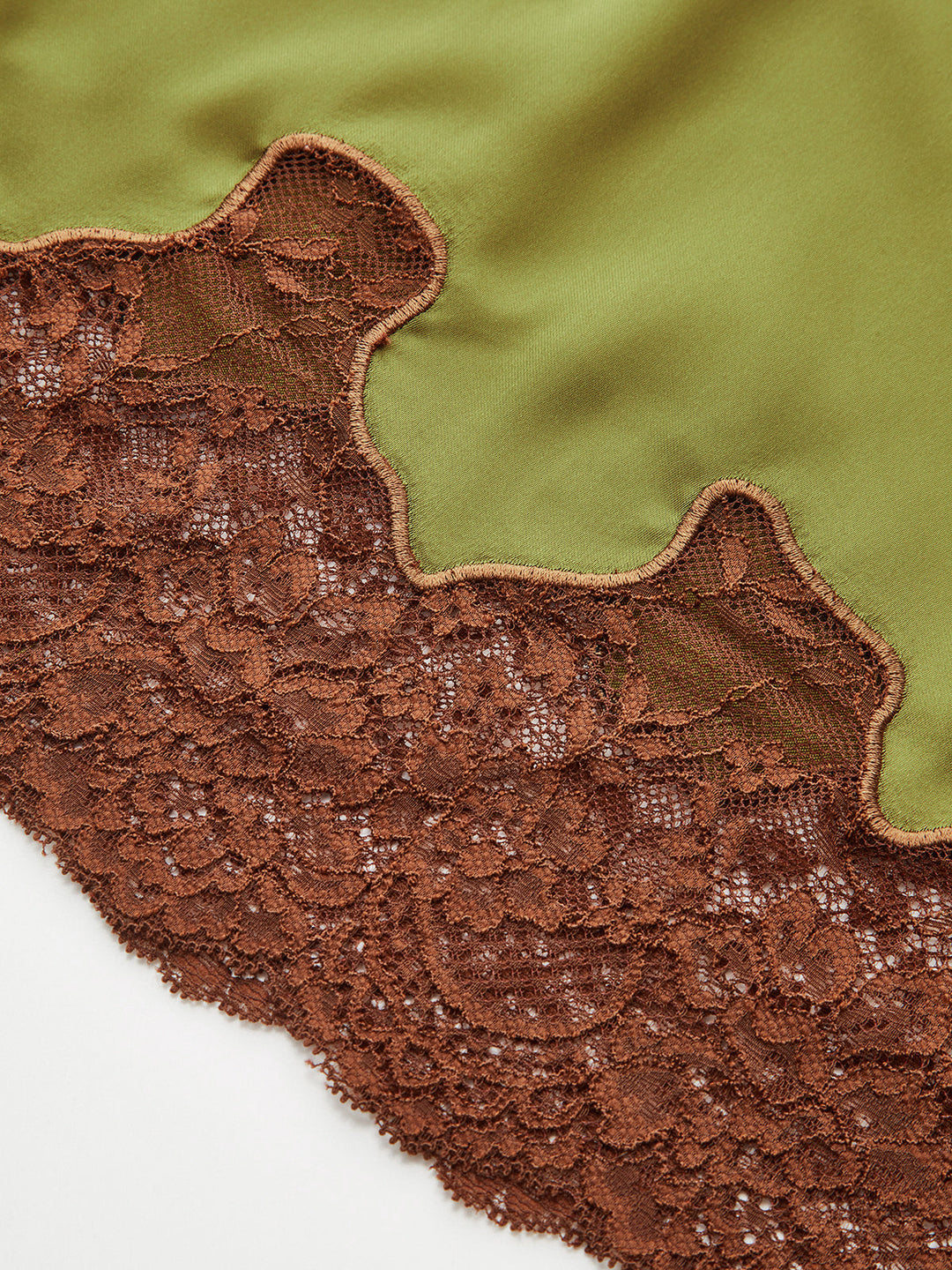 Lace Panel Satin Mini Skirt